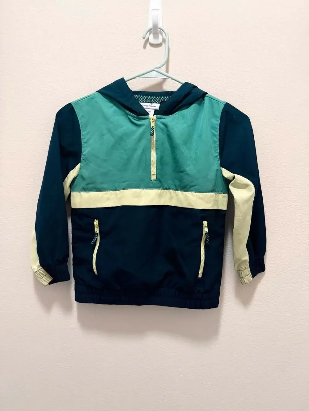 Tommy Bahama Boys Colorblock 1/2 Zip Hooded Windbreaker Jacket Size S 5/6